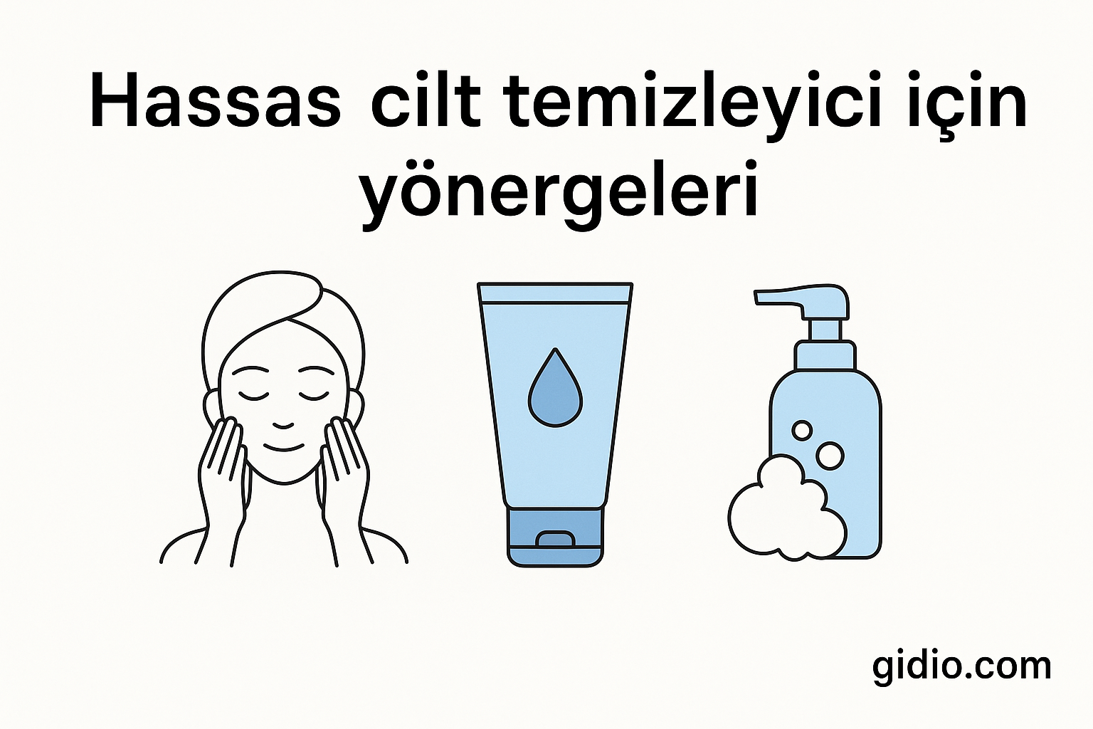 Hassas cilt temizleyici için yönergeleri
